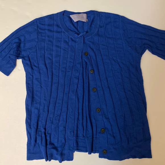 Vera Wang Blue Bow Cardigan - Picture 7 of 9